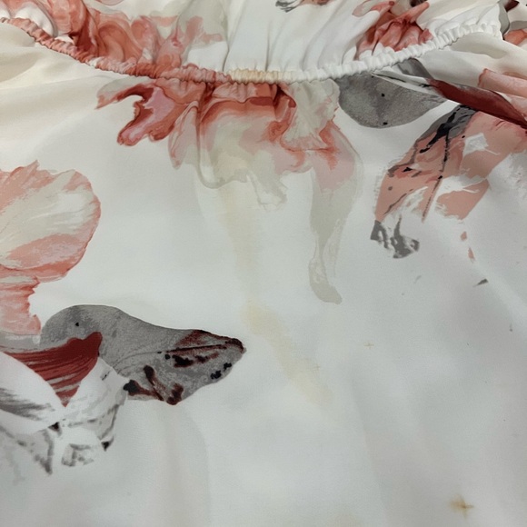 WHBM Pink and white floral flare midi summer dress sleeveless - Picture 8 of 10